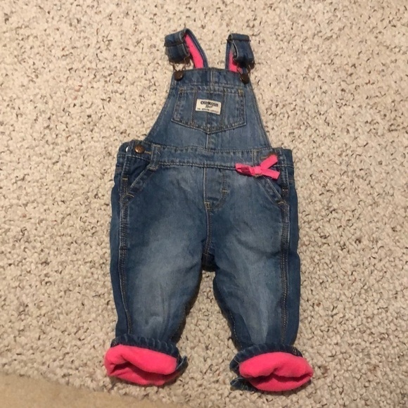 OshKosh Fleece Lined Denim Overalls - Picture 1 of 8